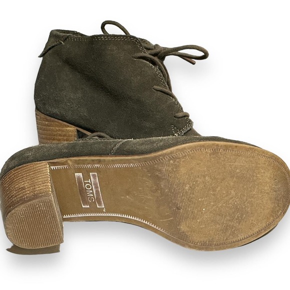 Toms Boho inspired Green Suede Laced Ankle Booties (7.5) - Picture 3 of 4
